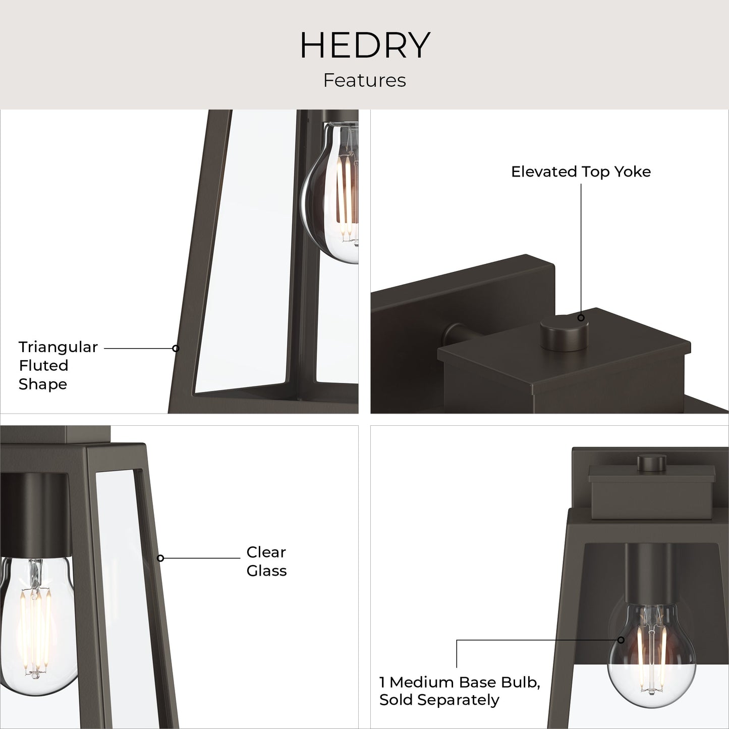 Progress Lighting P560401-020 Hedry Outdoor Wall Lantern in Antique Bronze - View 6