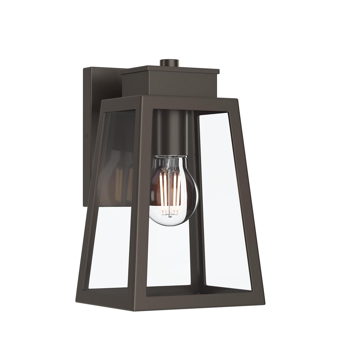 Progress Lighting P560401-020 Hedry 1 Light Antique Bronze Small Outdoor Wall Lantern with Clear Glass Panels