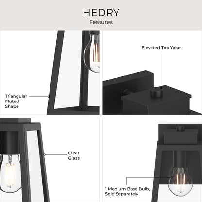 Progress Lighting P560401-31M Hedry 1 Light Matte Black Outdoor Wall Lantern - Additional View 6