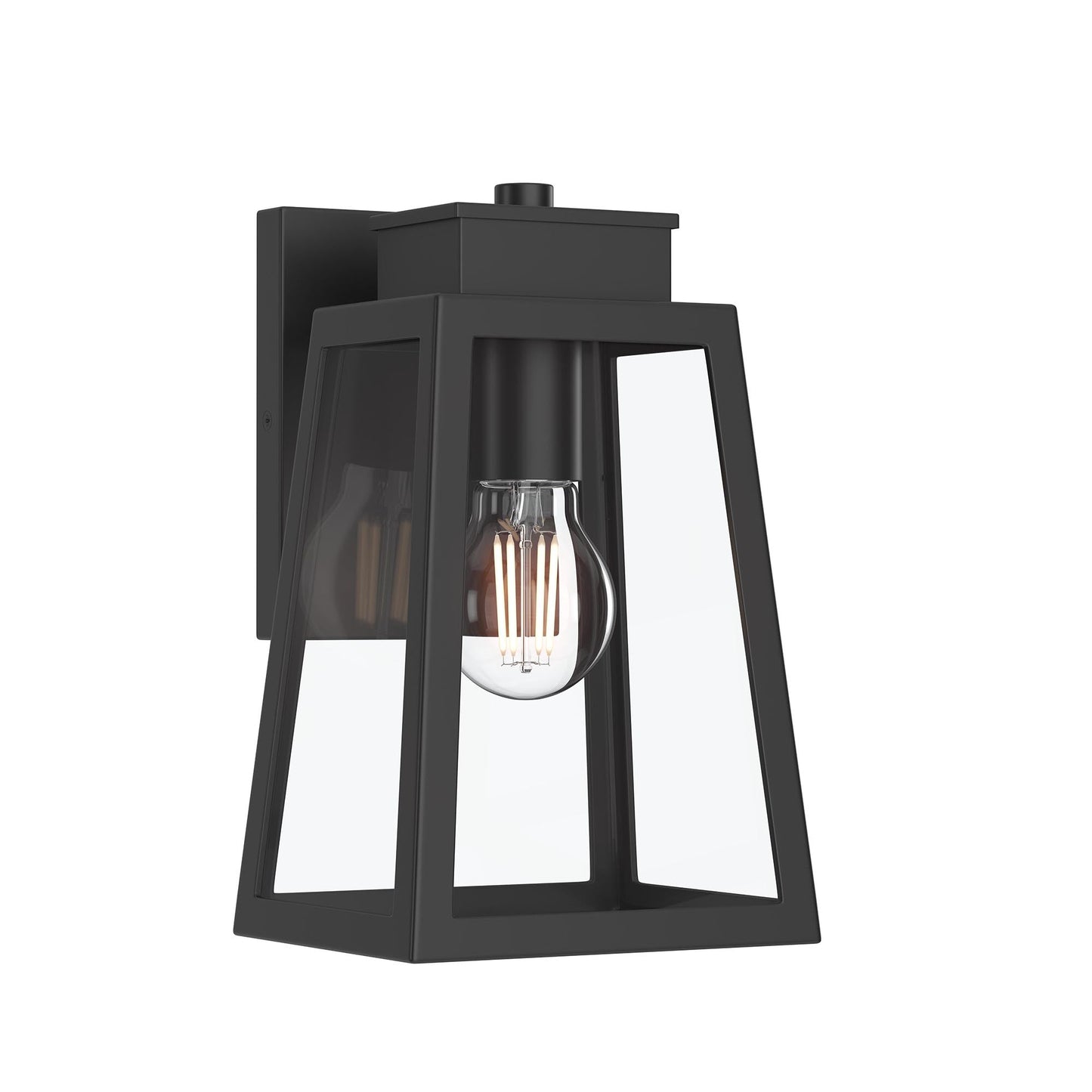 Progress Lighting P560401-31M Hedry 1 Light 10 inch Matte Black Outdoor Wall Lantern with Clear Glass Panels - Main Product Image