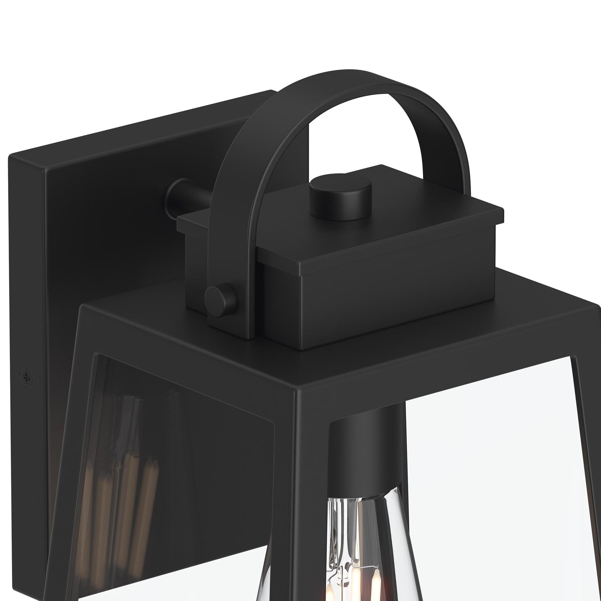 Progress Lighting P560402-31M Hedry Matte Black Outdoor Wall Lantern - Close-Up Detail Product Image