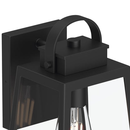 Progress Lighting P560402-31M Hedry Matte Black Outdoor Wall Lantern - Close-Up Detail Product Image