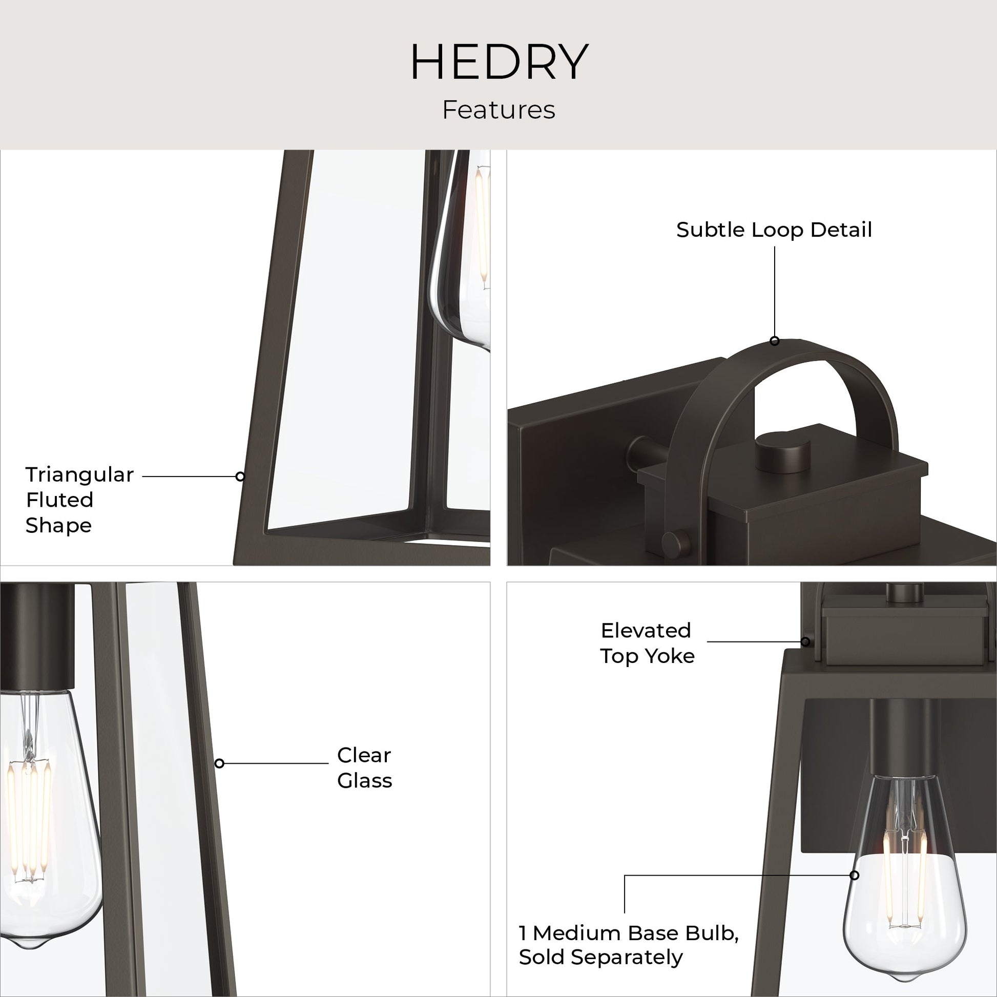 Progress Lighting P560403-020 Hedry Antique Bronze Outdoor Wall Lantern - Image 6