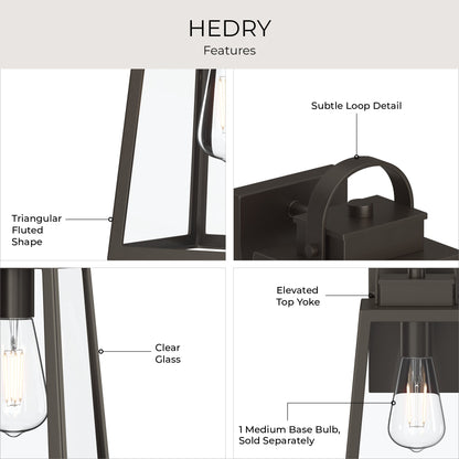 Progress Lighting P560403-020 Hedry Antique Bronze Outdoor Wall Lantern - Image 6