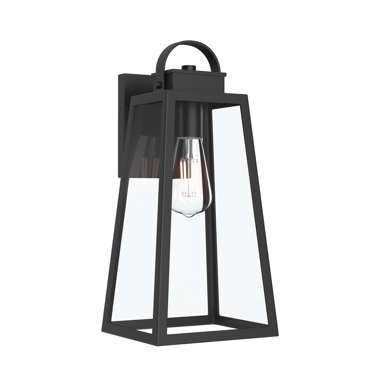 Progress Lighting P560403-31M Hedry 1 Light Matte Black Outdoor Wall Lantern with Clear Glass Panels - Main Product Image