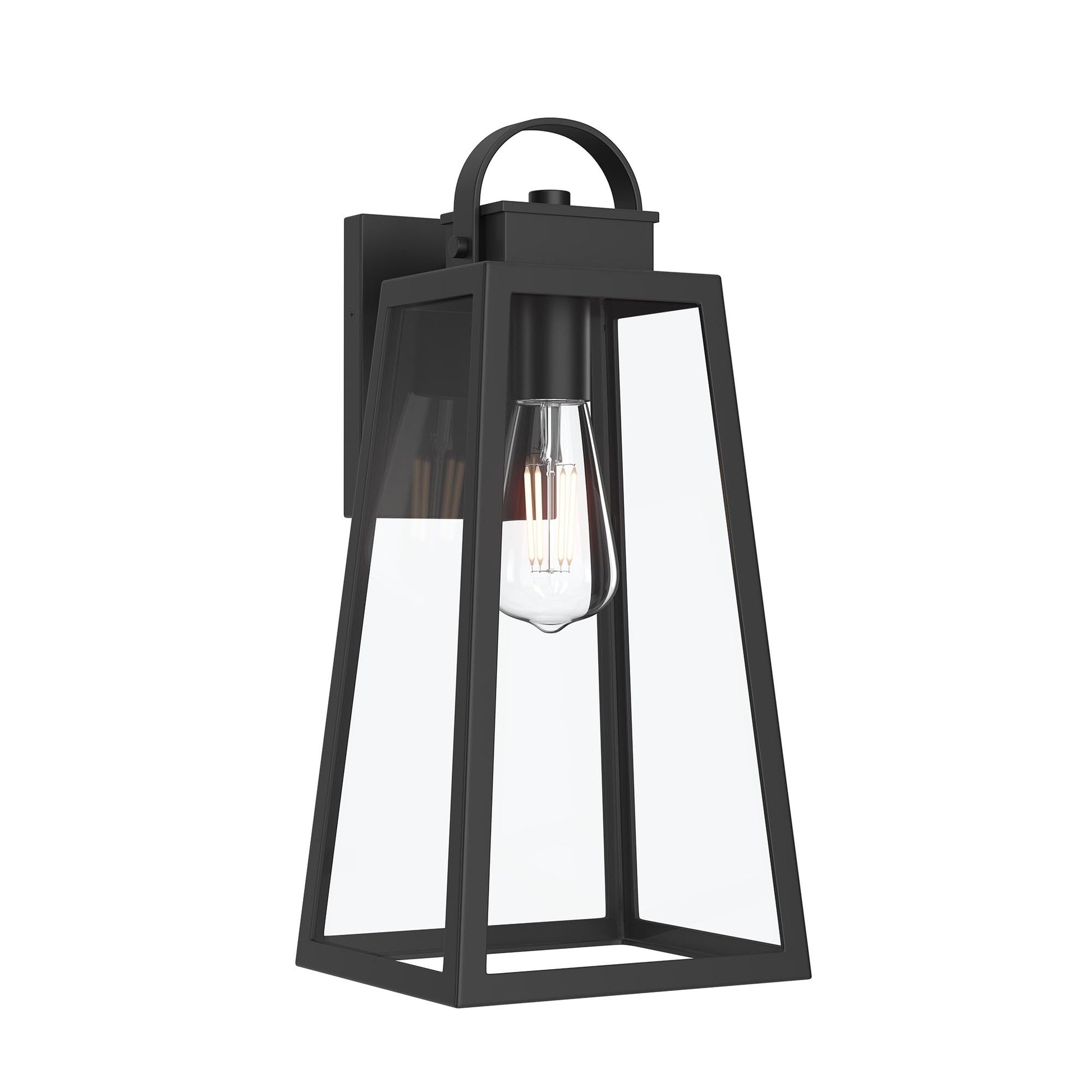Progress Lighting P560403-31M Hedry 1 Light Matte Black Outdoor Wall Lantern with Clear Glass Panels - Main Product Image