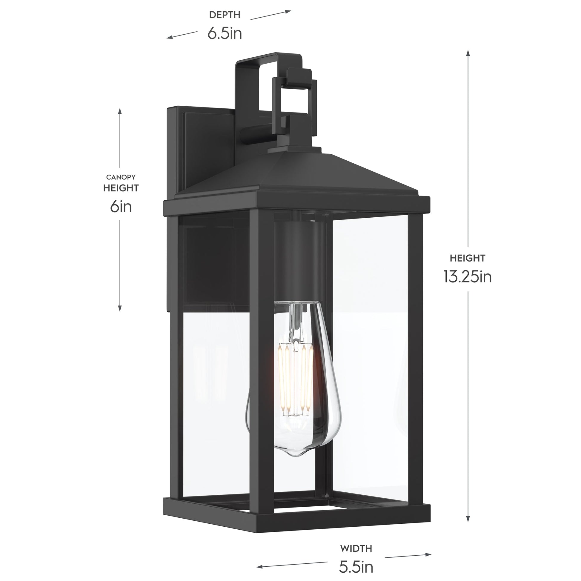 Progress Lighting P560405-31M Cantley Outdoor Wall Lantern - Dimensions: 13.25in H x 5.5in W x 6.5in D