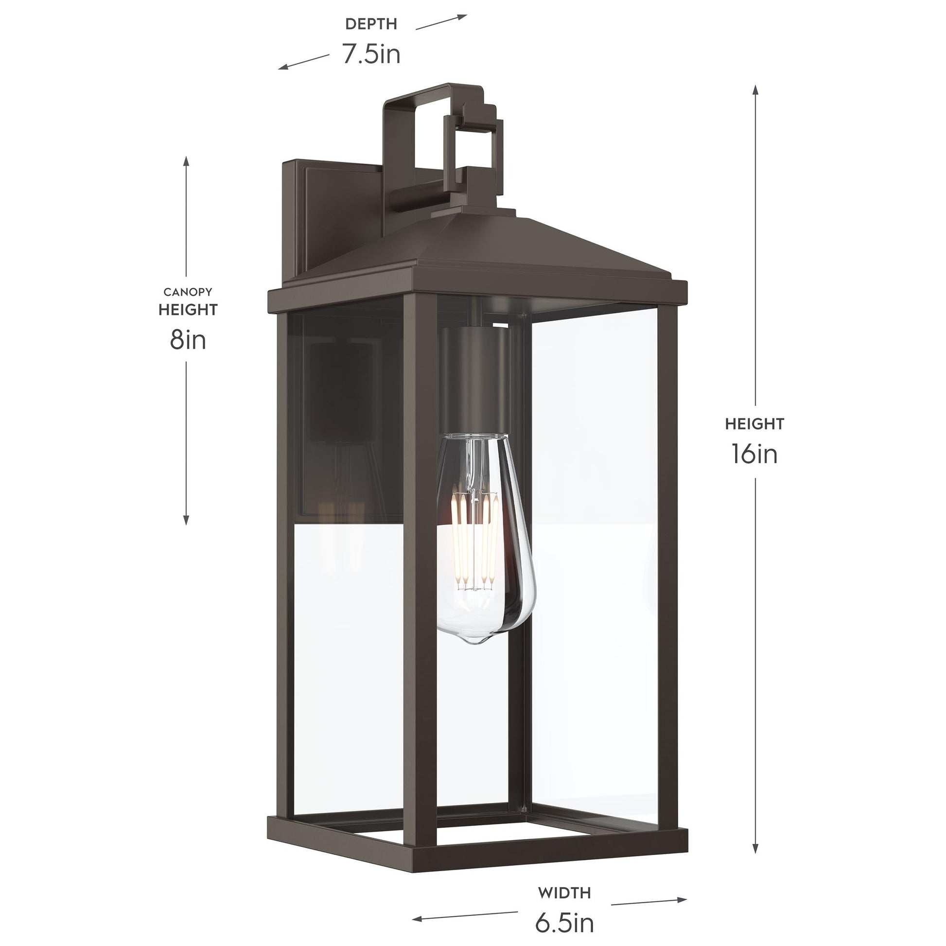 Progress Lighting P560406-020 Cantley Outdoor Wall Lantern - Dimensions: 16in H x 6.5in W x 7.5in D