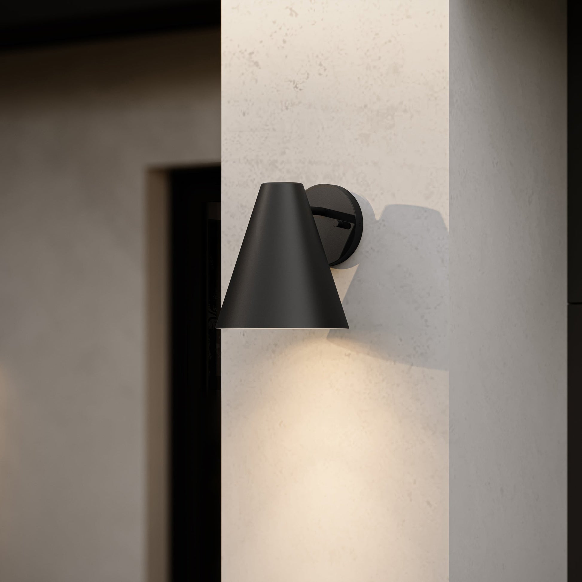 Progress Lighting P560408-31M Mik Outdoor Wall Light illuminated detail shot