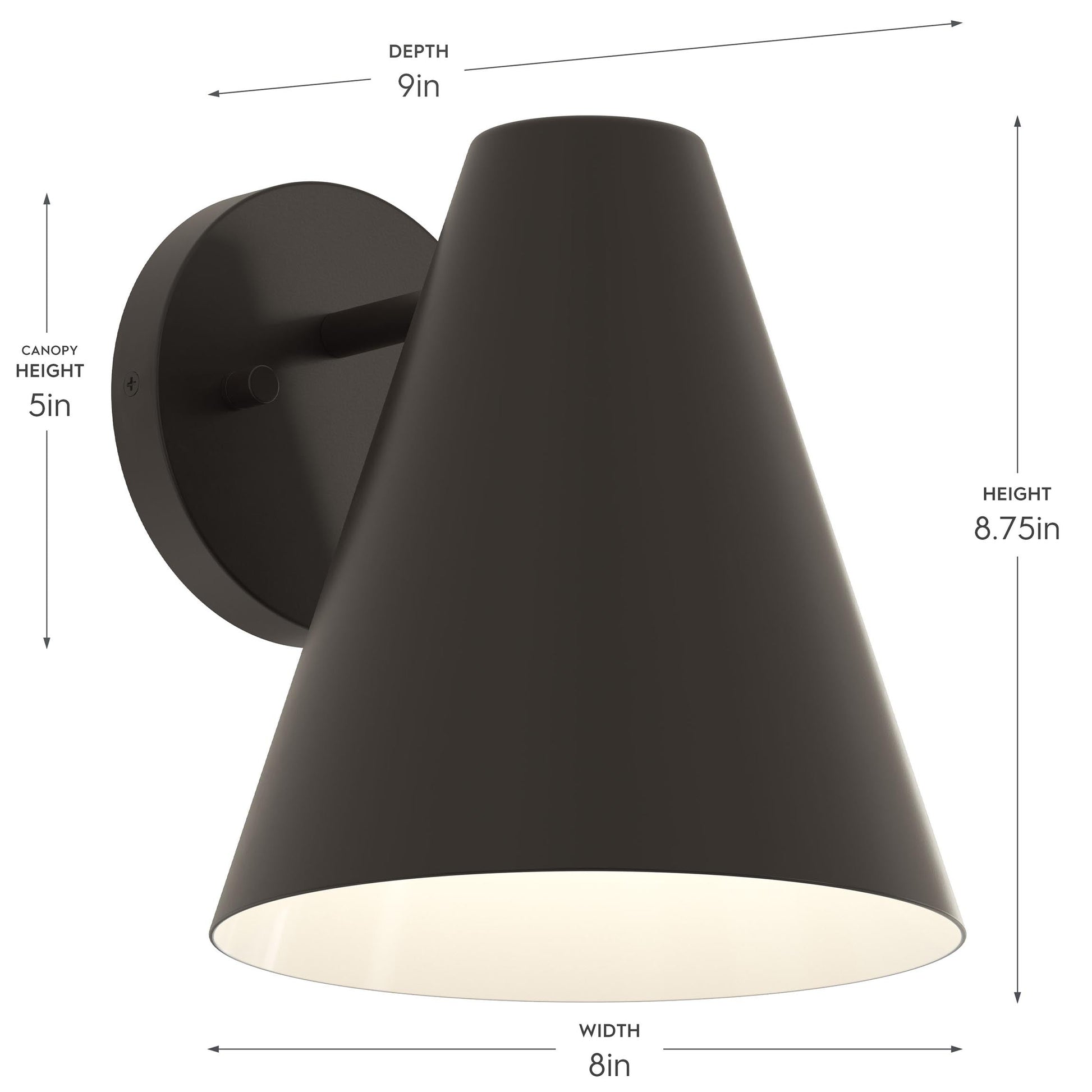 Progress Lighting P560409-020 Mik Antique Bronze Outdoor Wall Light - Dimensions Diagram