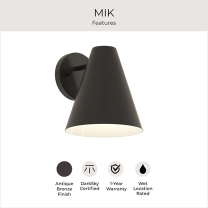 Progress Lighting P560409-020 Mik Antique Bronze Outdoor Wall Light - Features Infographic