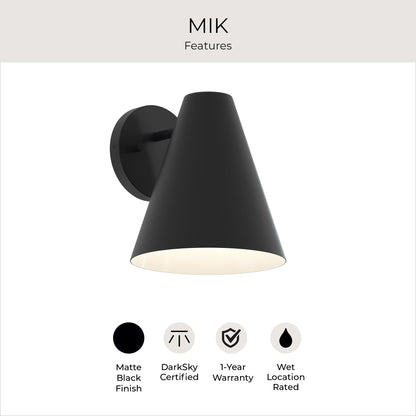 Progress Lighting Mik Outdoor Wall Lantern features - Matte Black Finish DarkSky Certified Wet Location Rated
