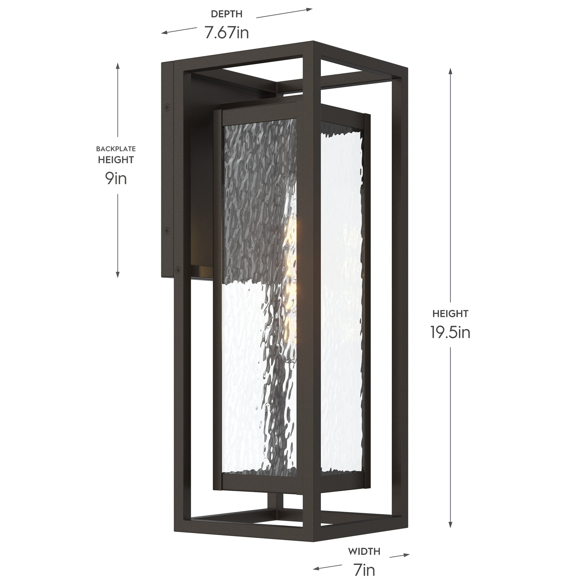 Progress Lighting P560411-020 Shaw Outdoor Wall Lantern Dimensions Diagram