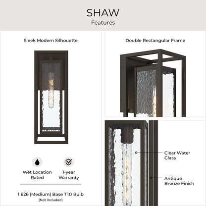 Progress Lighting P560411-020 Shaw Outdoor Wall Lantern Features Infographic