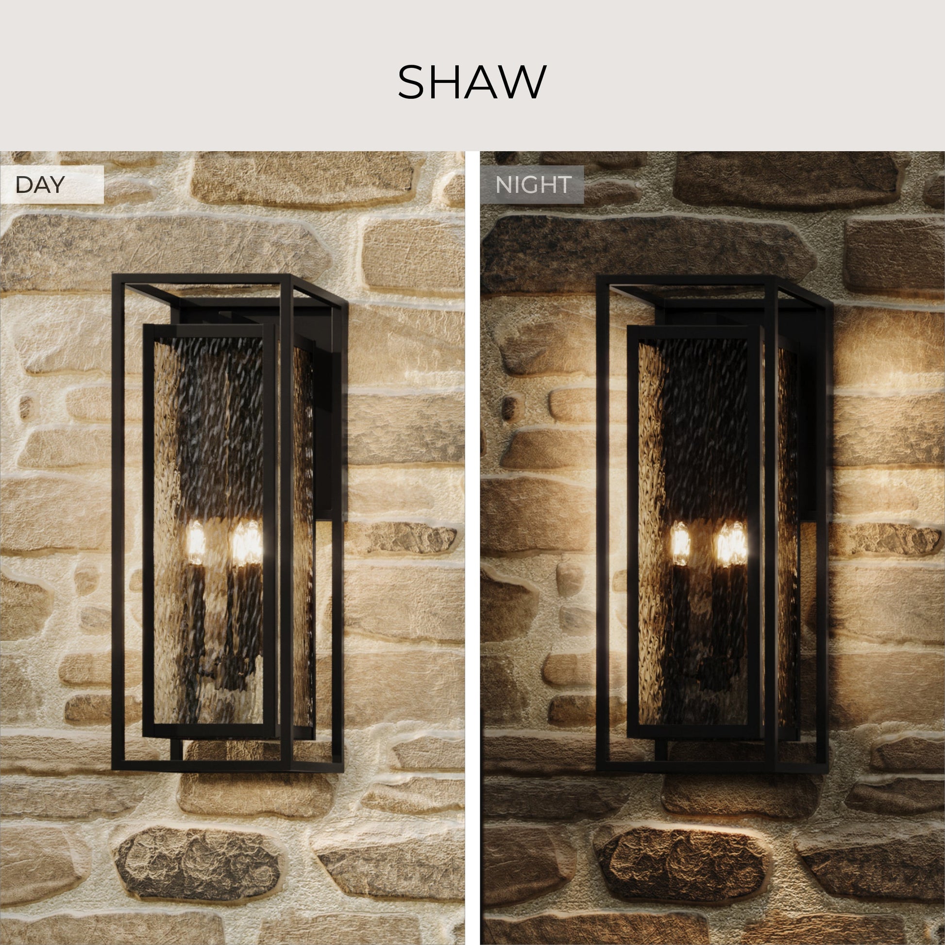 Progress Lighting P560412-031 Shaw Outdoor Wall Lantern Day and Night Comparison