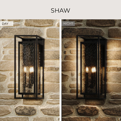 Progress Lighting P560412-031 Shaw Outdoor Wall Lantern Day and Night Comparison