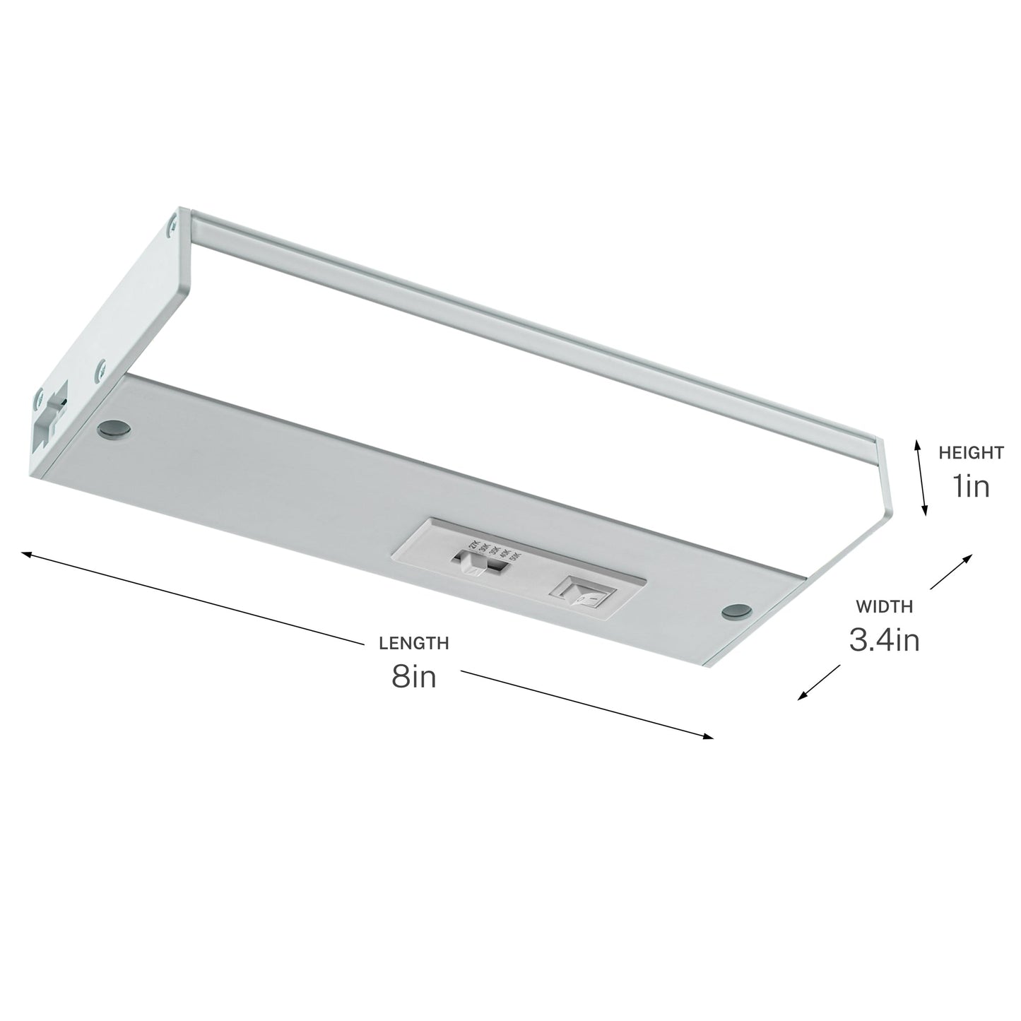 Progress Lighting P700029-030-CS - Dimensions: 8in Length x 3.4in Width x 1in Height