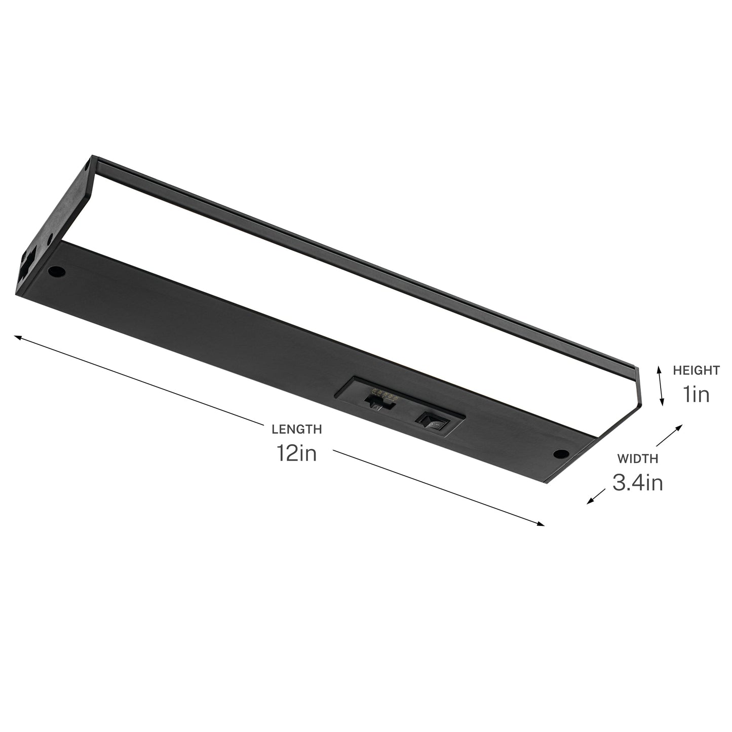 Progress Lighting P700029-031-CS Arza Select Black Under Cabinet Light - Dimensions: 12in Length, 3.4in Width, 1in Height