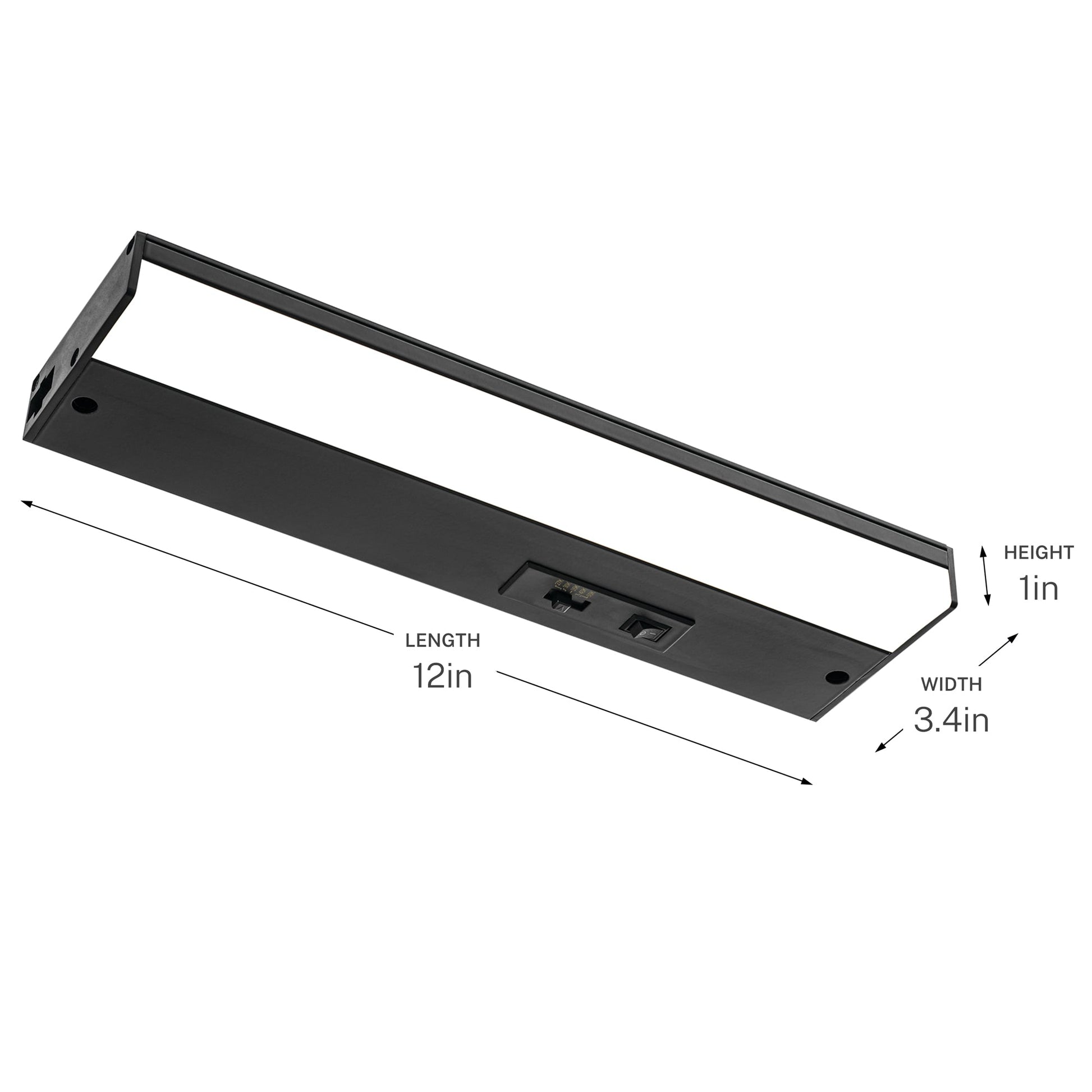 Progress Lighting P700029-031-CS Arza Select Black Under Cabinet Light - Dimensions: 12in Length, 3.4in Width, 1in Height