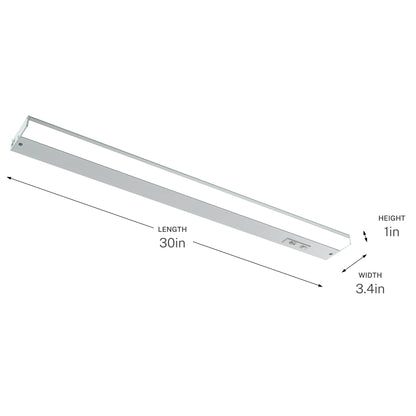 Progress Lighting P700032-030-CS Arza Select 30 Inch White LED Under Cabinet Light - Dimensions: 30in Length x 3.4in Width x 1in Height