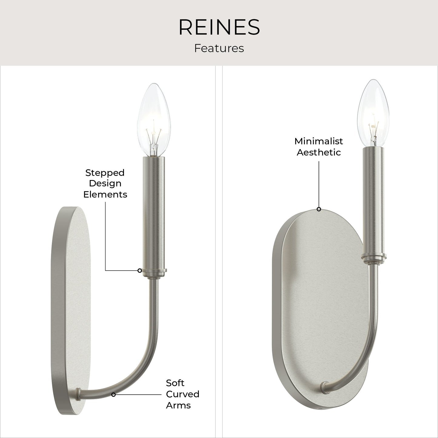 Progress Lighting P710153-009 Reines Brushed Nickel Wall Sconce - Image 6