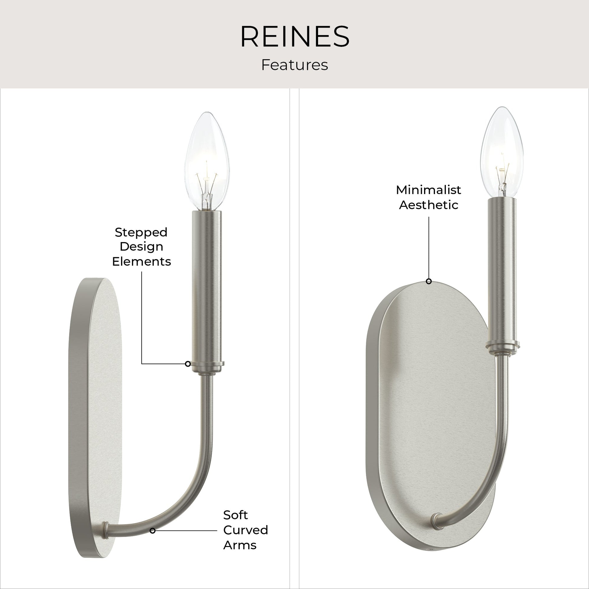 Progress Lighting P710153-009 Reines Brushed Nickel Wall Sconce - Image 6