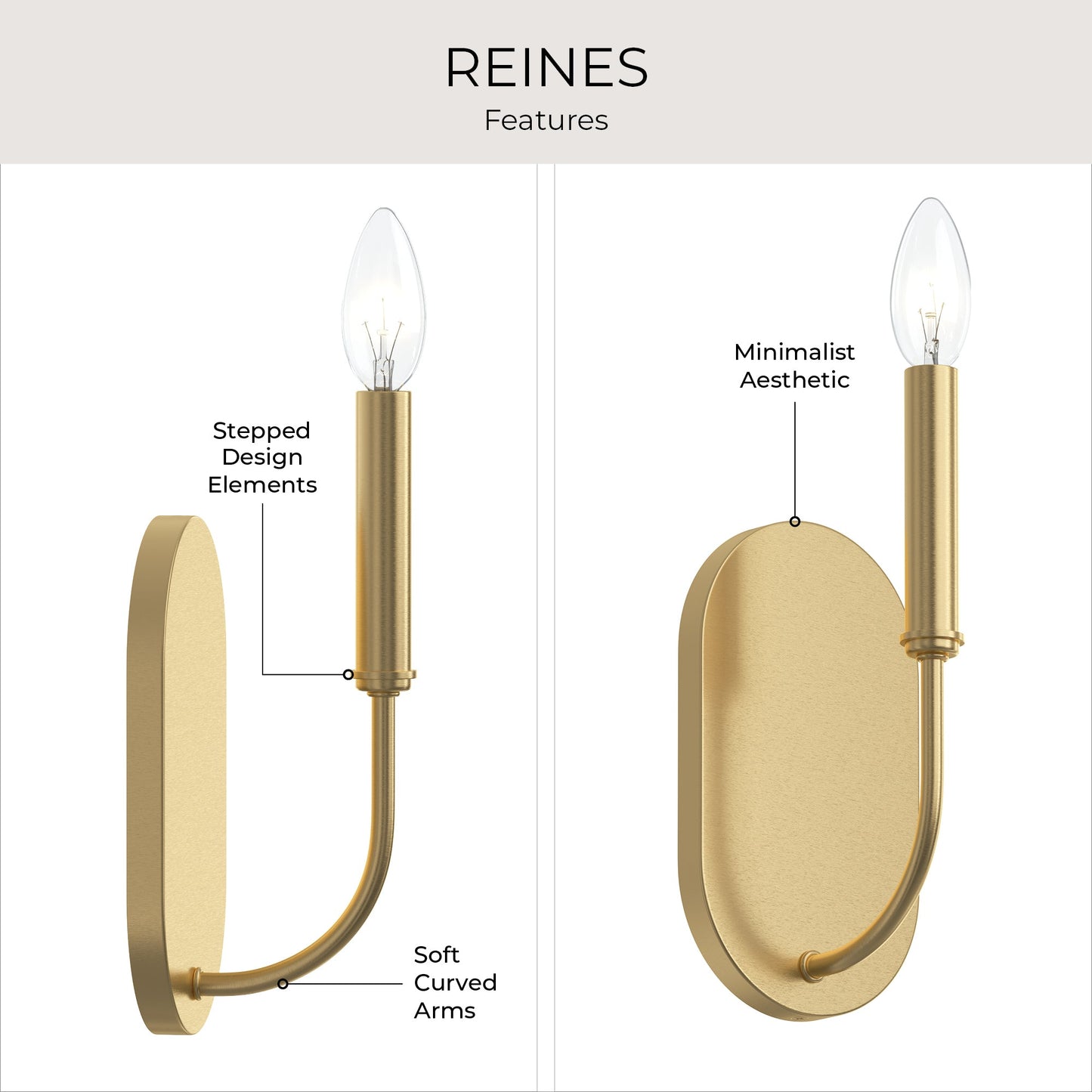 Progress Lighting P710153-191 Reines Wall Sconce - Features Infographic