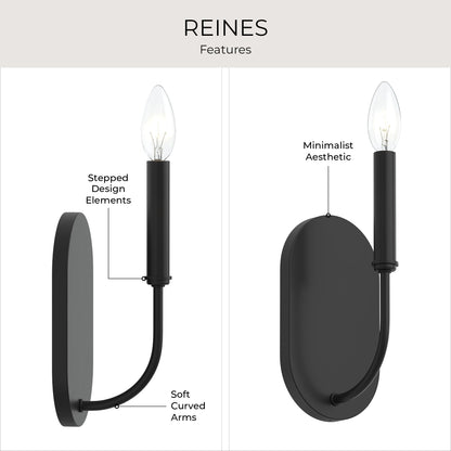 Progress Lighting P710153-31M Reines 1 Light 10 inch Matte Black Wall Sconce