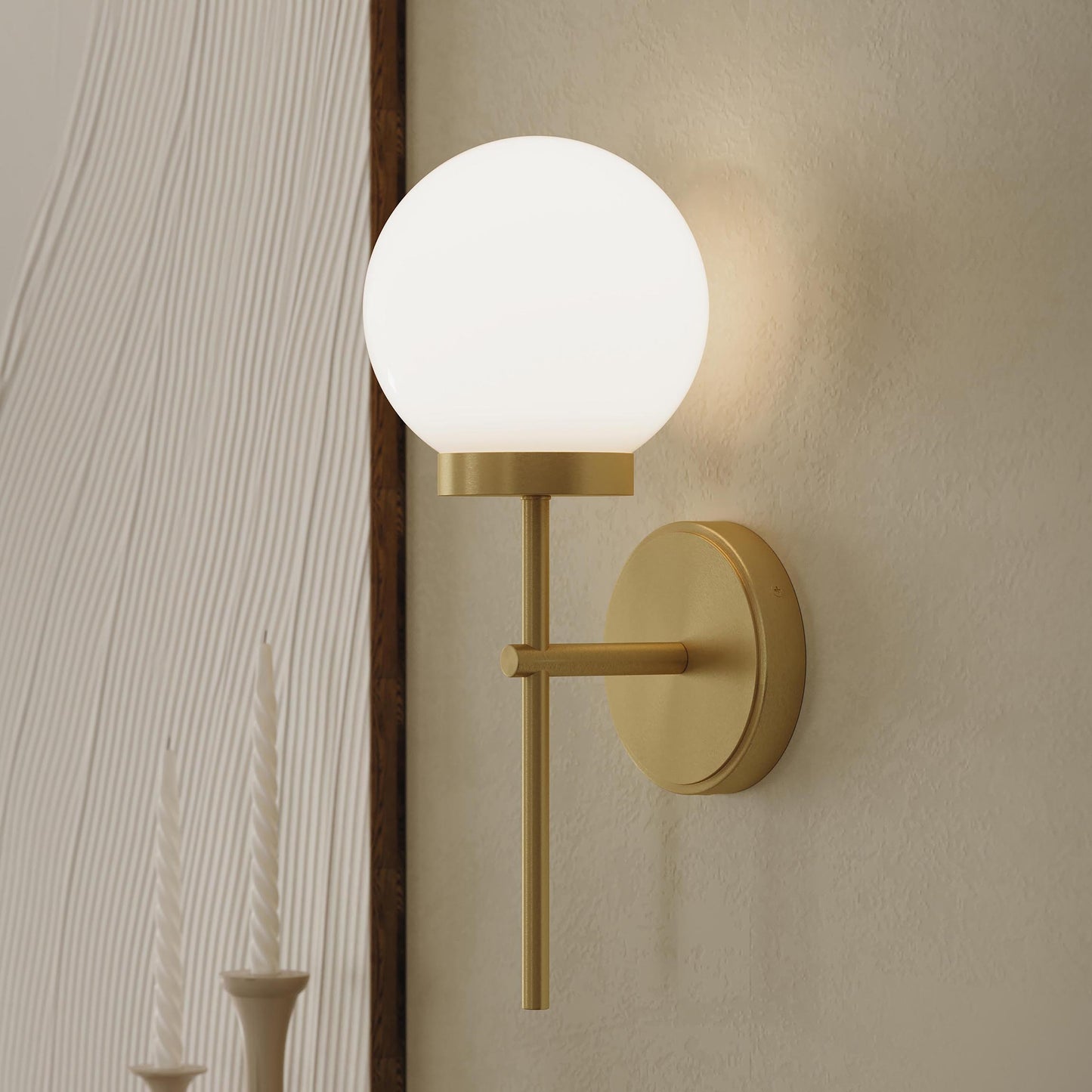 Progress Lighting P710157-191 Rigsby Brushed Gold Wall Sconce - Lifestyle Application Shot