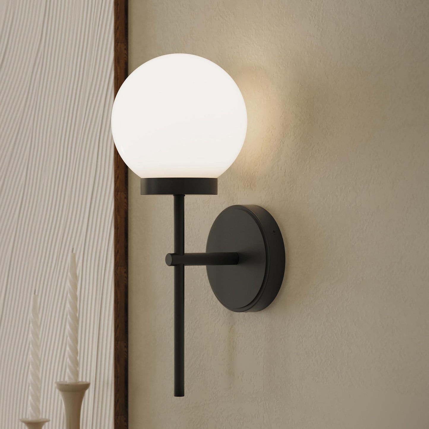 Progress Lighting P710157-31M Rigsby 1 Light Matte Black Wall Sconce angle view
