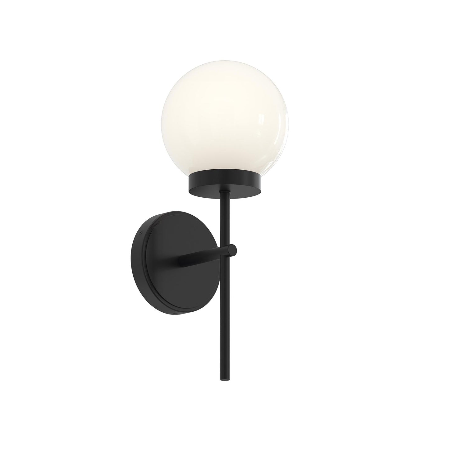 Progress Lighting P710157-31M Rigsby 1 Light Matte Black Wall Sconce with Opal Glass Globe on white background