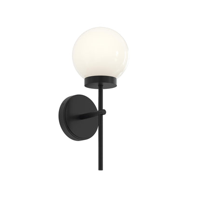 Progress Lighting P710157-31M Rigsby 1 Light Matte Black Wall Sconce with Opal Glass Globe on white background