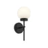 Progress Lighting P710157-31M Rigsby 1 Light Matte Black Wall Sconce with Opal Glass Globe on white background