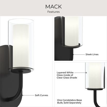 Progress Lighting P710158-009 Mack Wall Sconce - Features Infographic