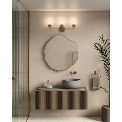 Progress Lighting P300497-205 Pinellas 3-Light Soft Gold Bath Vanity Wall Light - Lifestyle Application