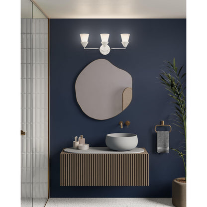 Progress Lighting P300497-197 Pinellas 3 Light White Plaster Bath Vanity Wall Light - Lifestyle