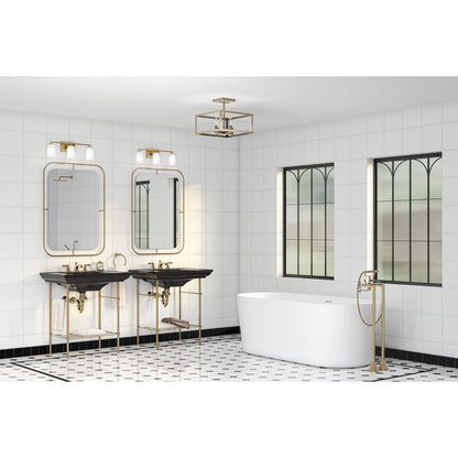 Progress Lighting P300505-191 Spenser 3 Light Brushed Gold Bath Vanity Wall Light - Lifestyle Image