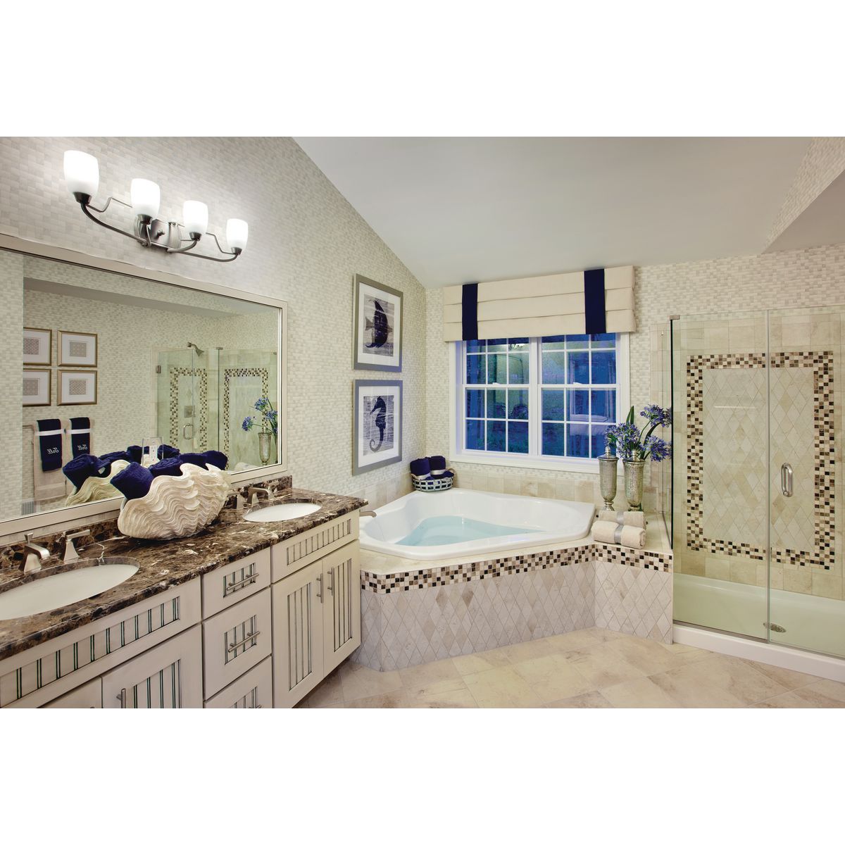 Progress Lighting P2797-09 Wisten 4 Light Brushed Nickel Bath Vanity Wall Light Lifestyle Application