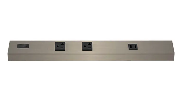 Westgate PSA-12-2R-1U-BN Angled Power Strip with Power & USB Receptacles