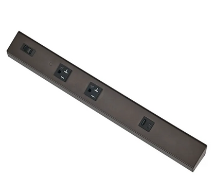 Westgate PSA-12-2R-1U-BR Angled Power Strip with Power & USB Receptacles
