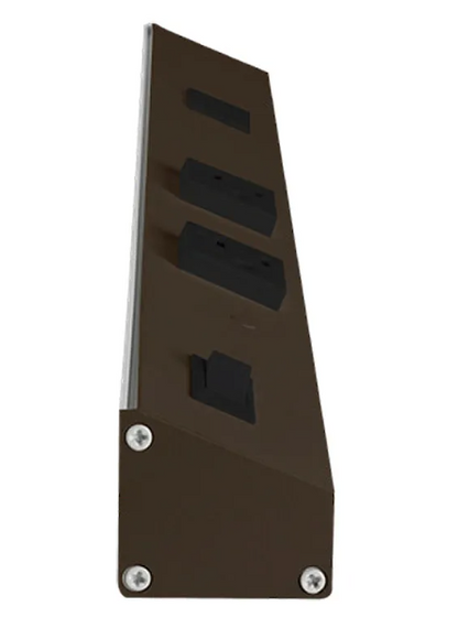 Westgate PSA-12-2R-1U-BR Angled Power Strip with Power & USB Receptacles