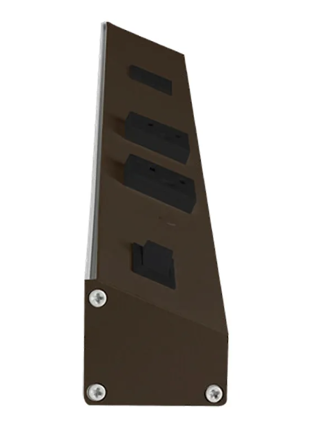 Westgate PSA-18-2R-1U-BR Angled Power Strip with Power & USB Receptacles