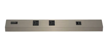 Westgate PSA-24-3R-2U-BN Angled Power Strip with Power & USB Receptacles