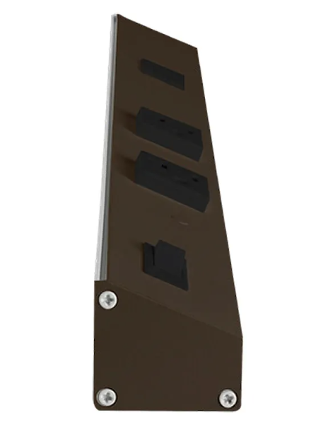 Westgate PSA-24-3R-2U-BR Angled Power Strip with Power & USB Receptacles