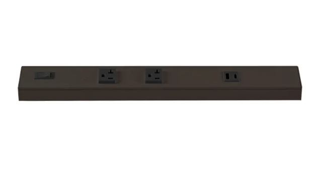 Westgate PSA-24-3R-2U-BR Angled Power Strip with Power & USB Receptacles