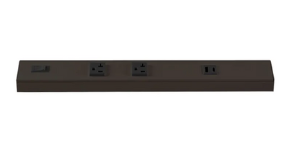 Westgate PSA-24-3R-2U-BR Angled Power Strip with Power & USB Receptacles