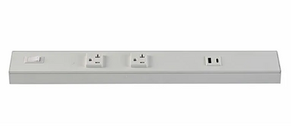 Westgate PSA-24-3R-2U-WH Angled Power Strip with Power & USB Receptacles