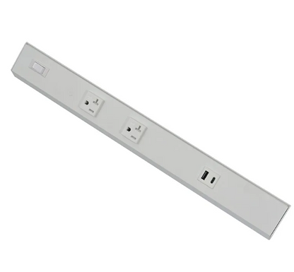 Westgate PSA-24-3R-2U-WH Angled Power Strip with Power & USB Receptacles