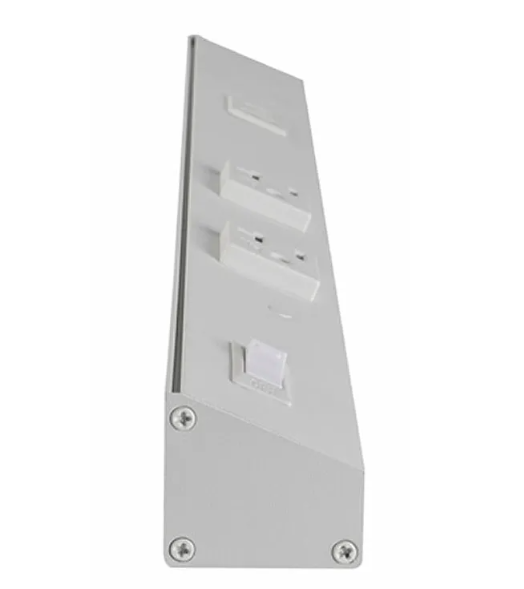 Westgate PSA-24-3R-2U-WH Angled Power Strip with Power & USB Receptacles