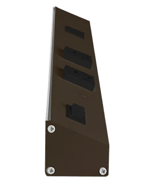 Westgate PSA-30-3R-2U-BR Angled Power Strip with Power & USB Receptacles